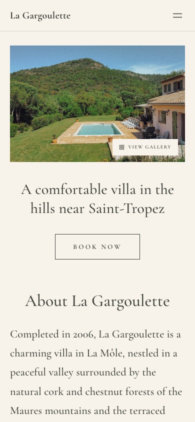 Villa La Mole on a phone